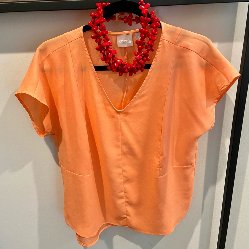 Chico’s peach colored blouse
